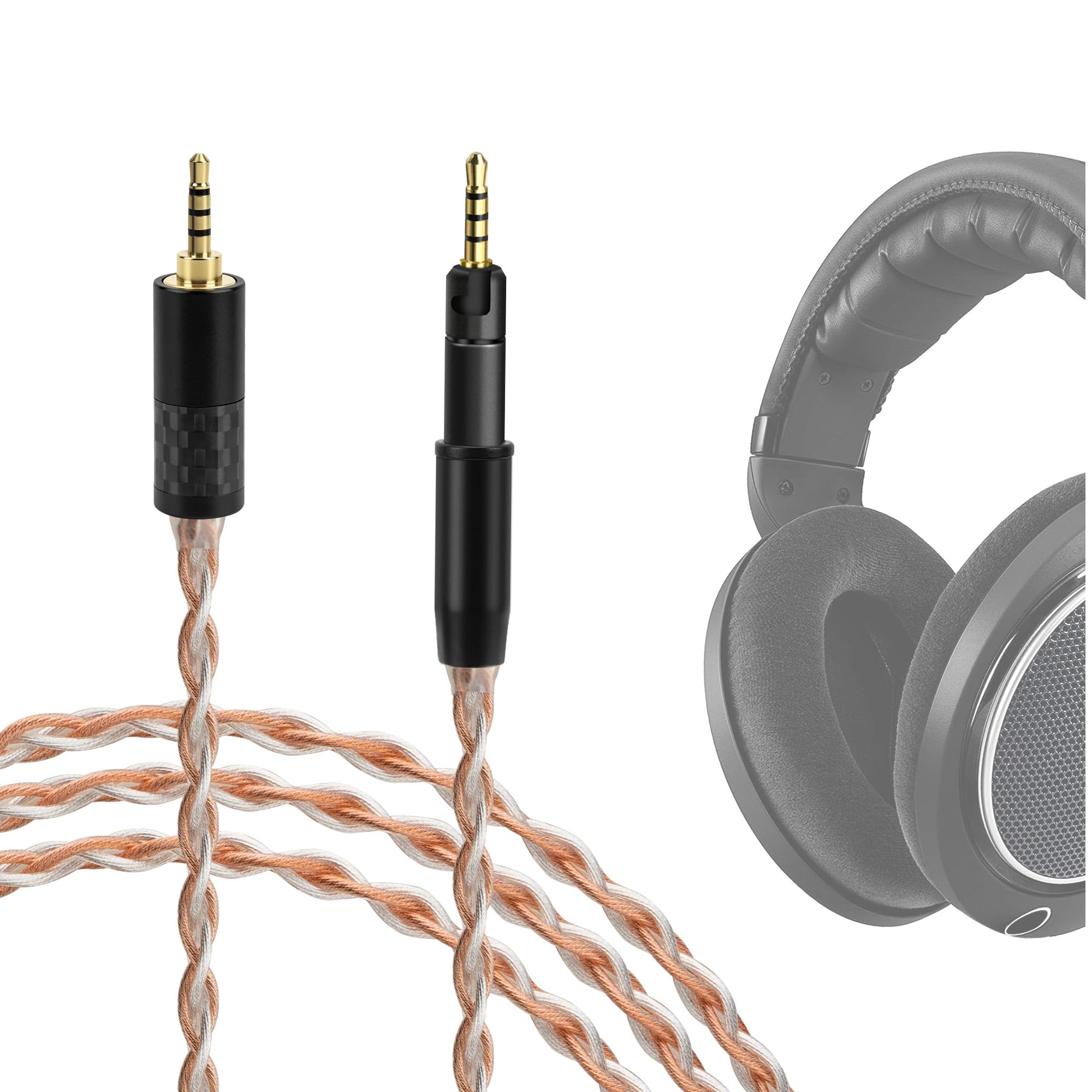 Amazon.com: GEEKRIA Apollo Copper Silver Braid Upgrade Audio Cable
